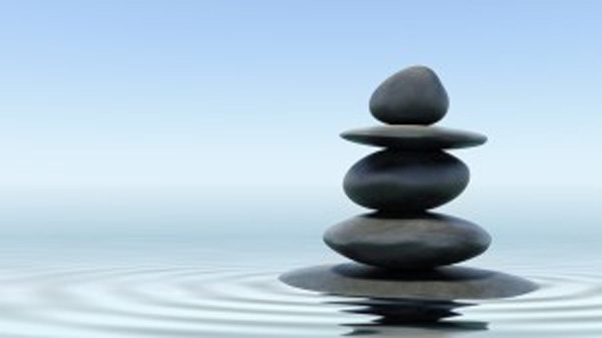 Stacked stones in a lake
