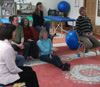Group of Alexander Technique trainees enjoying session with visiting teacher in 2011
