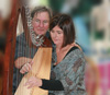 Harpist being guided by an Alexander Technique teacher